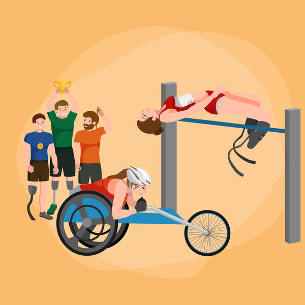 Disable Handicap Sport Paralympic Games Stick Figure Pictogram Icons