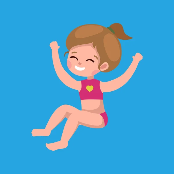 Chica en traje de baño aislado, vacaciones de verano de los niños — Archivo Imágenes Vectoriales