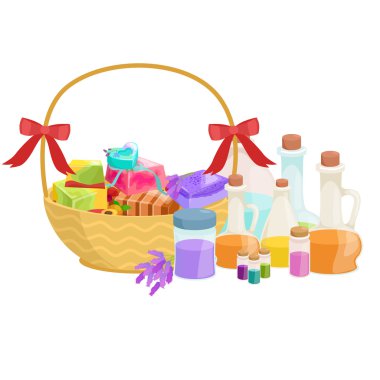 Organik temel aroma yağı ve sabun bar setiyle şişeleri