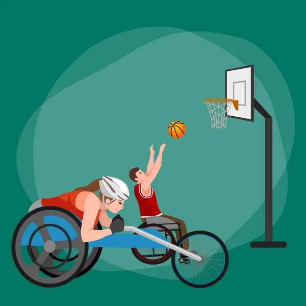 Disabled athlete with prosthesis isolated concept, sport for people with prosthesis, physical activity and competition for invalid — Stock Vector