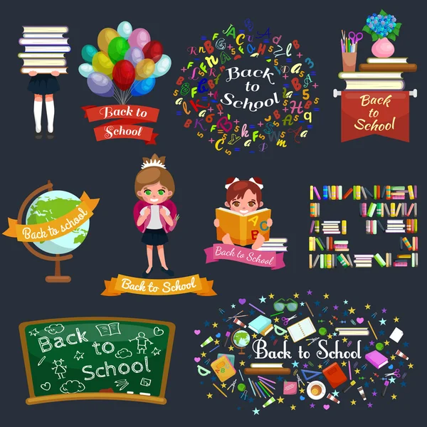Back to school and children education concept vector background — Stock Vector
