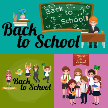 geri okul ve çocuk eğitim kavramı vektör arka plan için