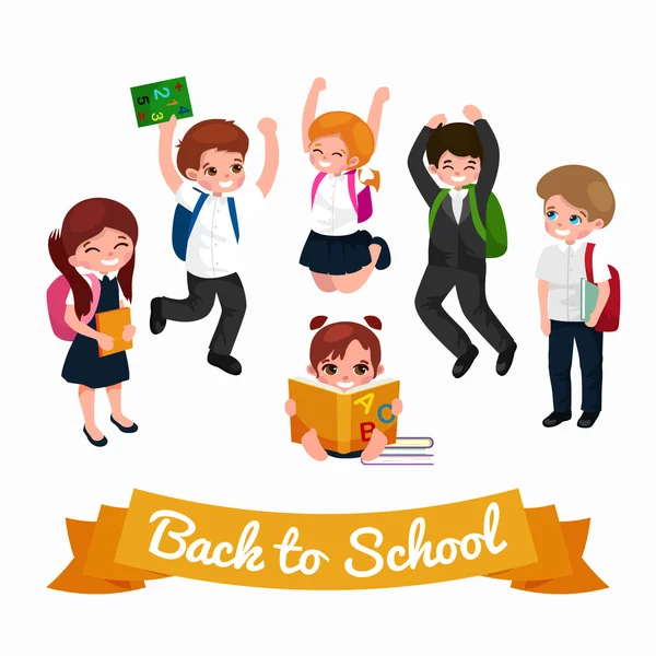 Back to school and children education concept vector background — Stock Vector