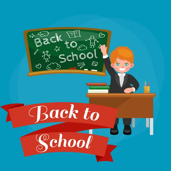Volver a la escuela y los niños concepto de educación vector fondo — Vector de stock
