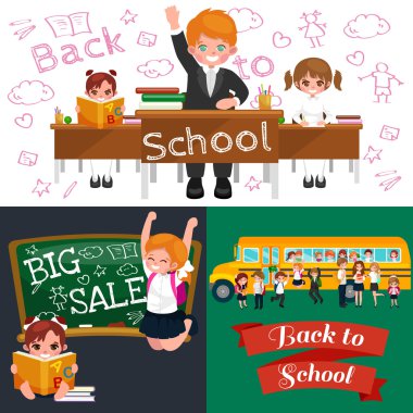 geri okul ve çocuk eğitim kavramı vektör arka plan için