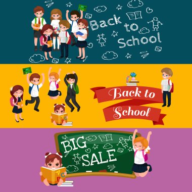 geri okul ve çocuk eğitim kavramı vektör arka plan için