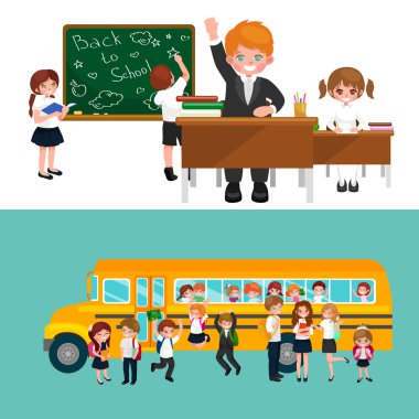 geri okul ve çocuk eğitim kavramı vektör arka plan için