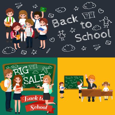 geri okul ve çocuk eğitim kavramı vektör arka plan için