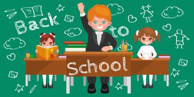 geri okul ve çocuk eğitim kavramı vektör arka plan için