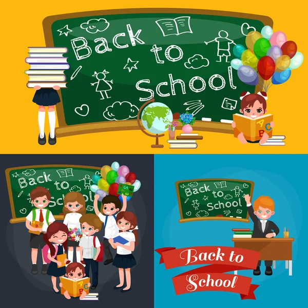 Back to school and children education concept vector background — Stock Vector