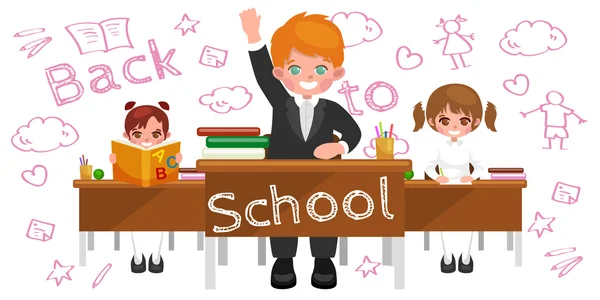 Powrót do szkoły i dzieci tło wektor koncepcja edukacji — Wektor stockowy