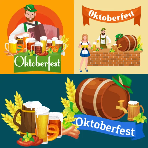 Gläser helles und dunkles Bier mit Snacks auf Kneipenhintergrund. — Stockvektor