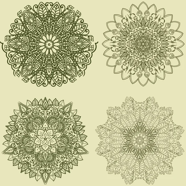 Mandala. Éléments décoratifs ethniques. Fond dessiné à la main. Islam, Arabe, Indien, motifs ottomans. — Image vectorielle