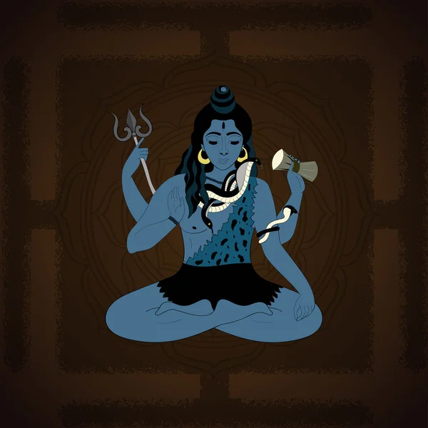 湿婆。印度教的神图。印度最高的神湿婆坐在冥想. — 图库照片