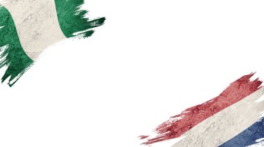 Beyaz sırt grubunda Nijerya ve Nederland bayrakları