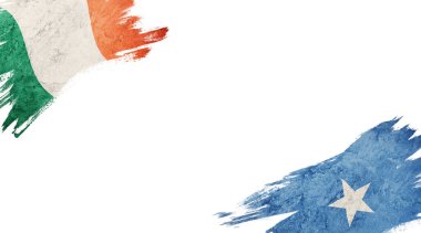 Beyaz sırtüstü İrlanda ve Somali bayrakları