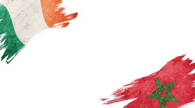 Beyaz sırtüstü İrlanda ve Fas bayrakları