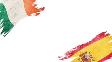 Beyaz sırt grubunda İrlanda ve İspanya bayrakları