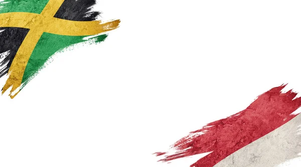 Bandiere Della Giamaica Monaco Sfondo Bianco — Foto Stock
