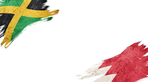 Флаги Ямайки Уэльса Белой Спине — стоковое фото