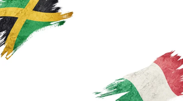 Jamaika Talya Nın Bayrakları Beyaz Sırtüstü — Stok fotoğraf