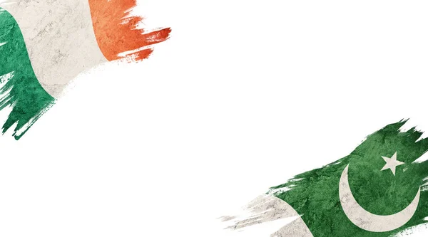 Vlajky Irska Pákistánu Bílém Pozadí — Stock fotografie