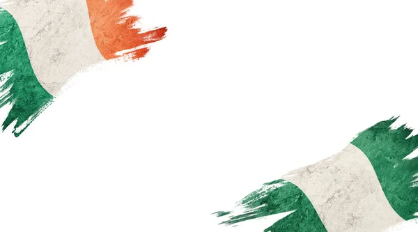 Флаги Ирландии Нигерии Белой Спине — стоковое фото