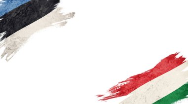 Beyaz sırt grubunda Estonya ve Macaristan bayrakları