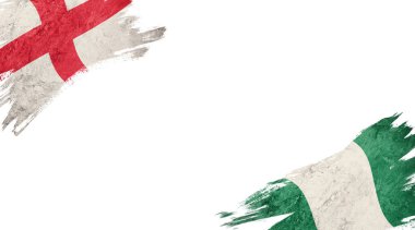 İngiltere ve Nijerya bayrakları beyaz sırtüstü