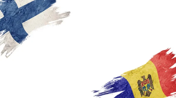 Прапори Фінляндії Молдови Білій Смузі — стокове фото