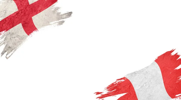 Flaggen Von England Und Peru Auf Weißem Hintergrund — Stockfoto