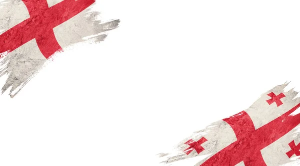 Flaggen Von England Und Georgien Auf Weißem Hintergrund — Stockfoto