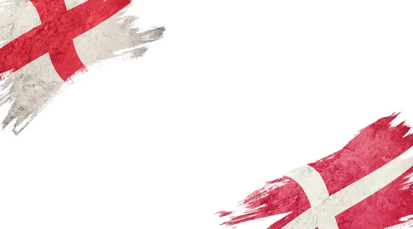 Флаги Англии Дании Белой Спине — стоковое фото
