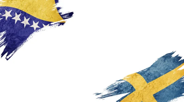 Прапори Боснії Швеції Білій Хребті — стокове фото