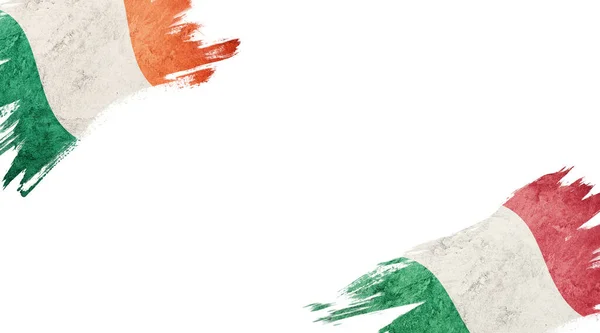 Drapeaux Irlande Italie Sur Fond Blanc — Photo