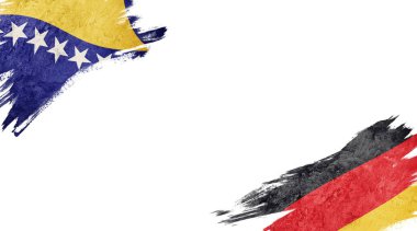 Bosna-Hersek ve Almanya 'nın bayrakları beyaz sırtüstü