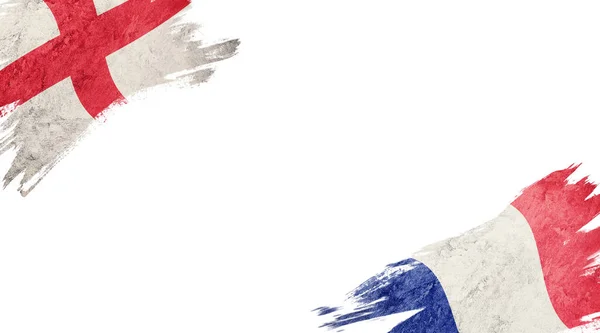 Флаги Англии Франции Белой Спине — стоковое фото