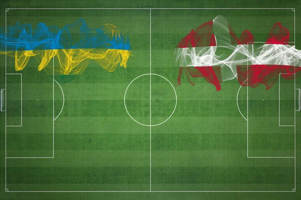Rwanda Danmark Fotboll Match Nationella Färger Nationella Flaggor Fotbollsplan Fotbollsmatch — Stockfoto