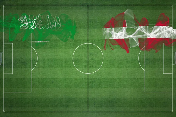 Saudi Arabia Denmark Soccer Match National Colors National Flags Soccer — Stock Photo, Image