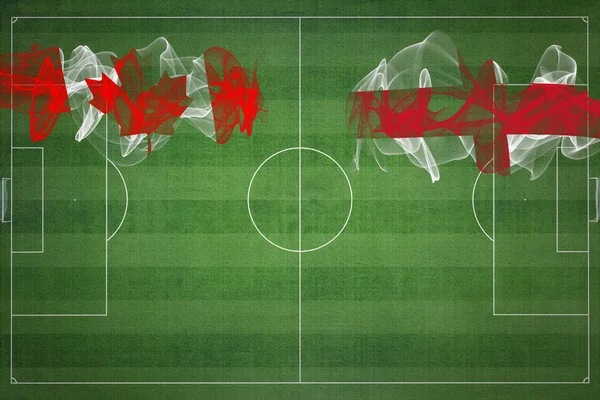 Match Soccer Canada Angleterre Couleurs Nationales Drapeaux Nationaux Terrain Soccer — Photo