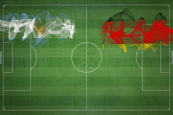 Аргентина Германия Футбольный Матч Национальные Цвета Национальные Флаги Футбольное Поле — стоковое фото