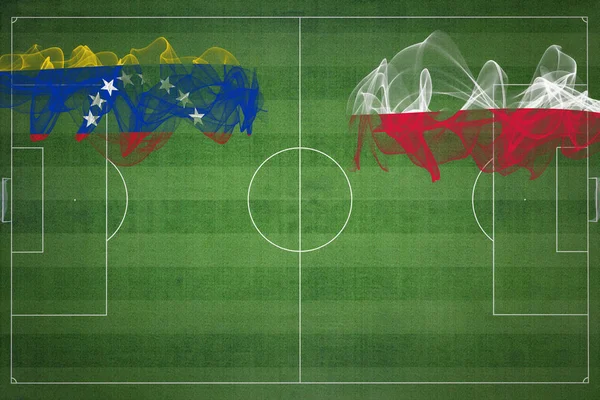 Venezuela Polonya Karşı Futbol Maçı Ulusal Renkler Ulusal Bayraklar Futbol — Stok fotoğraf