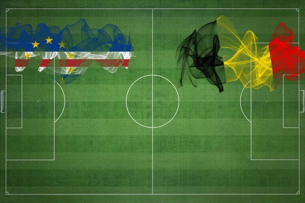 Cabo Verde Belgie Soccer Match Národní Barvy Národní Vlajky Fotbalové — Stock fotografie