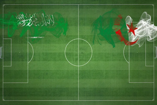 Saudi Arabia Algeria Soccer Match National Colors National Flags Soccer — Stock Photo, Image