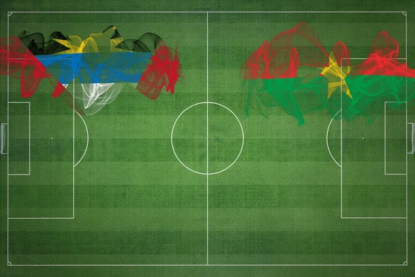 Antigua Barbuda Burkina Faso Soccer Match National Colors National Flags — Stock Photo, Image