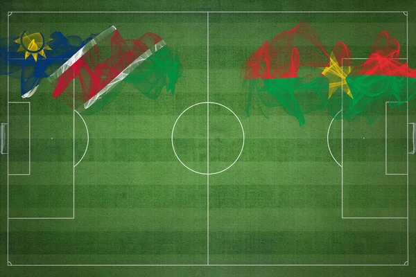 Namibia Burkina Faso Soccer Match National Colors National Flags Soccer — Stockfoto