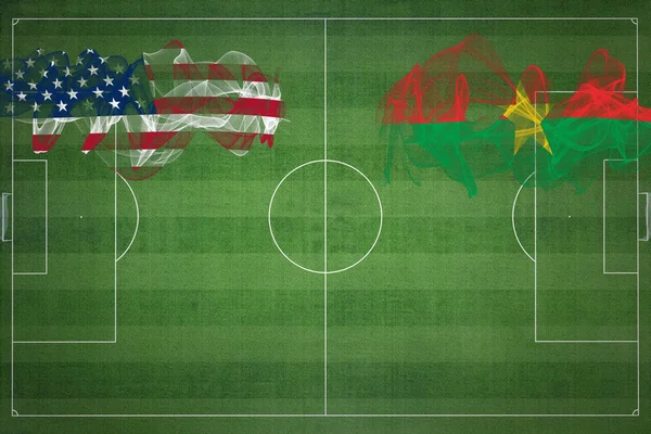 United States Burkina Faso Soccer Match National Colors National Flags — Stok fotoğraf