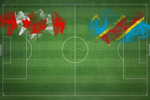 カナダVs Drコンゴサッカーマッチ ナショナルカラー サッカー場 サッカーゲーム 競争の概念 コピースペース — ストック写真