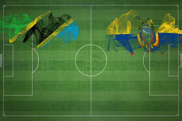 Tanzania Ecuador Soccer Match National Colors National Flags Soccer Field — Stock Photo, Image