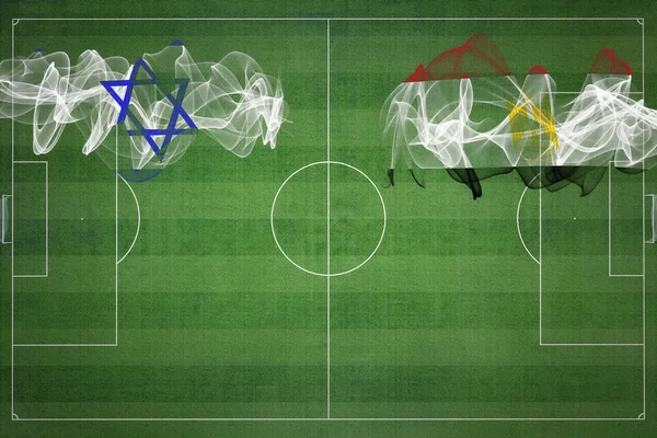 Израиль Против Египта Футбольный Матч Национальные Цвета Национальные Флаги Футбольное — стоковое фото